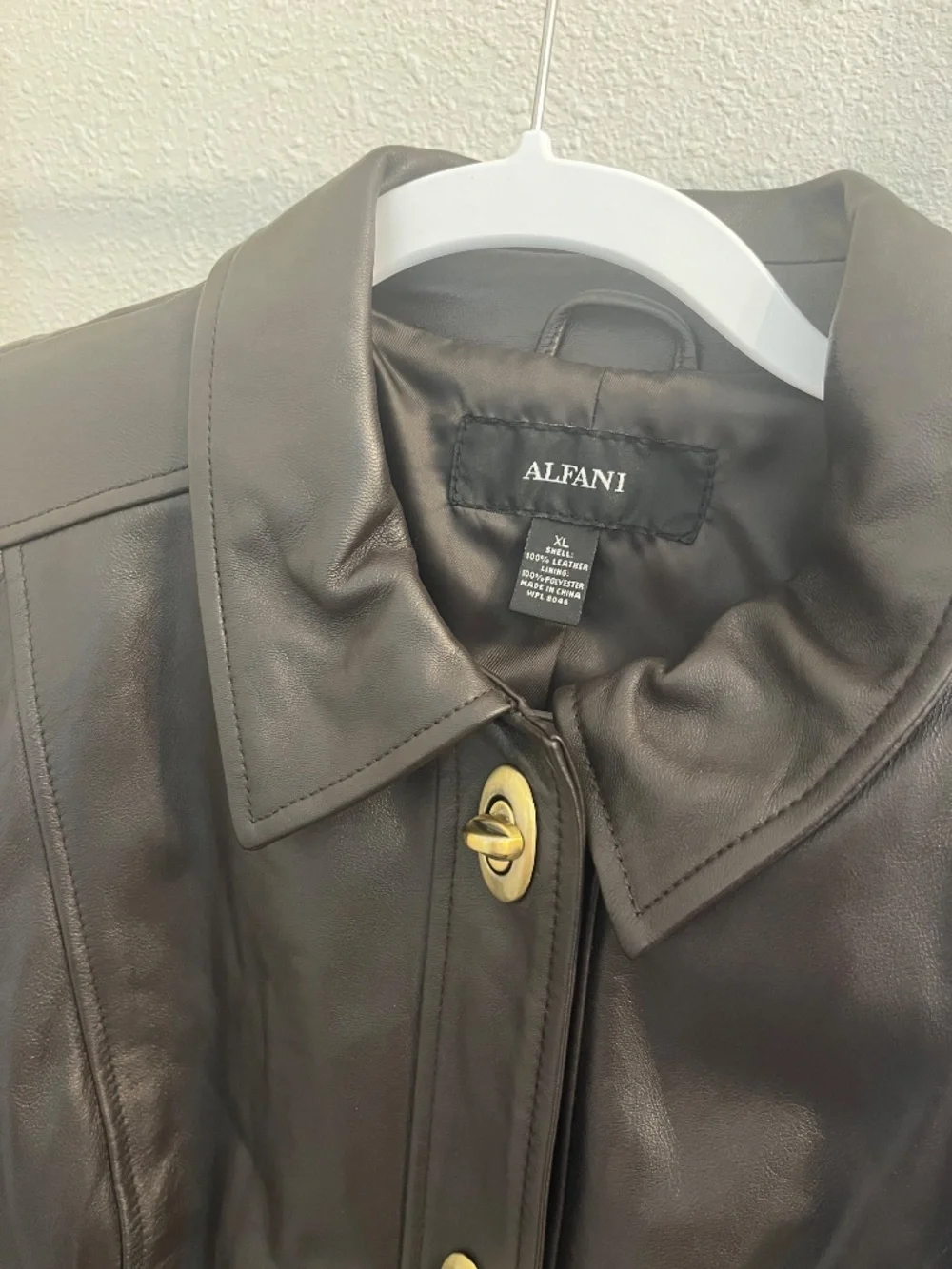 NWT Alfani Dark Brown Leather Jacket Womens XL - Picture 2 of 6